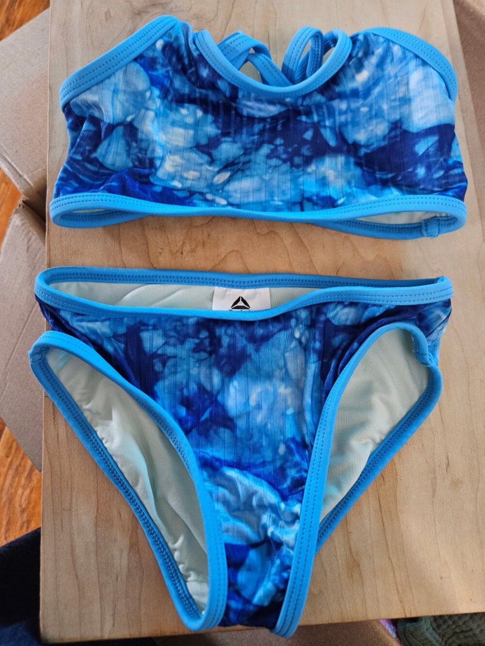 Reebok Toddler Girls Size 4T Blue Tie Dye 2pc Tankini Bikini Swim Suit